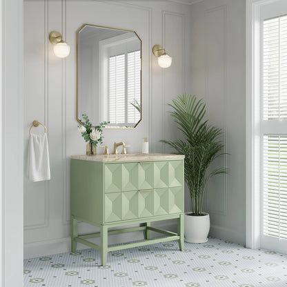 Emmeline 36" Single Vanity, Pistachio, w/ 3 CM Tajnar Eclos Top, view 4