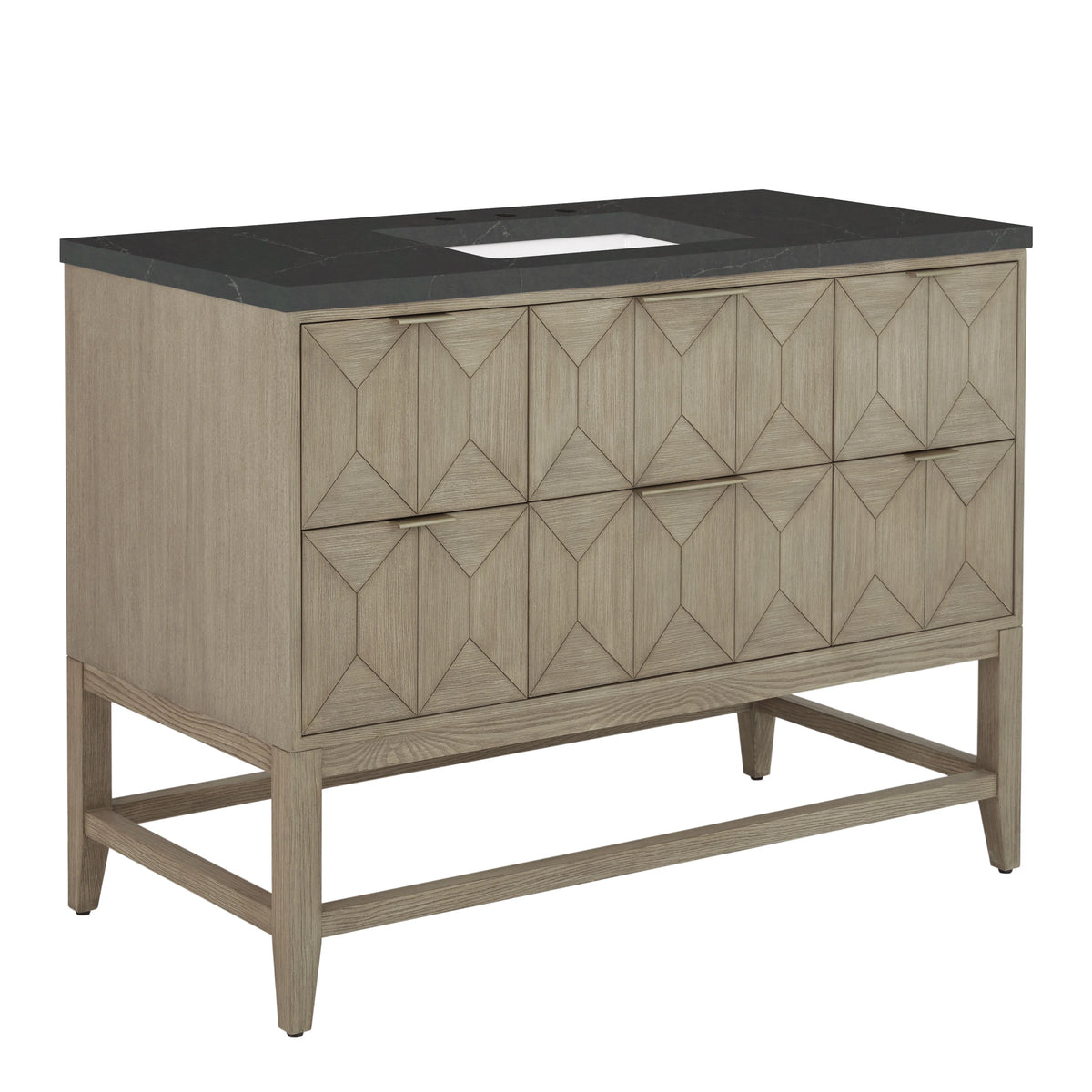 Emmeline 48" Single Vanity, Pebble Oak w/ 3 CM Charcoal Soapstone Silestone Top, view 9