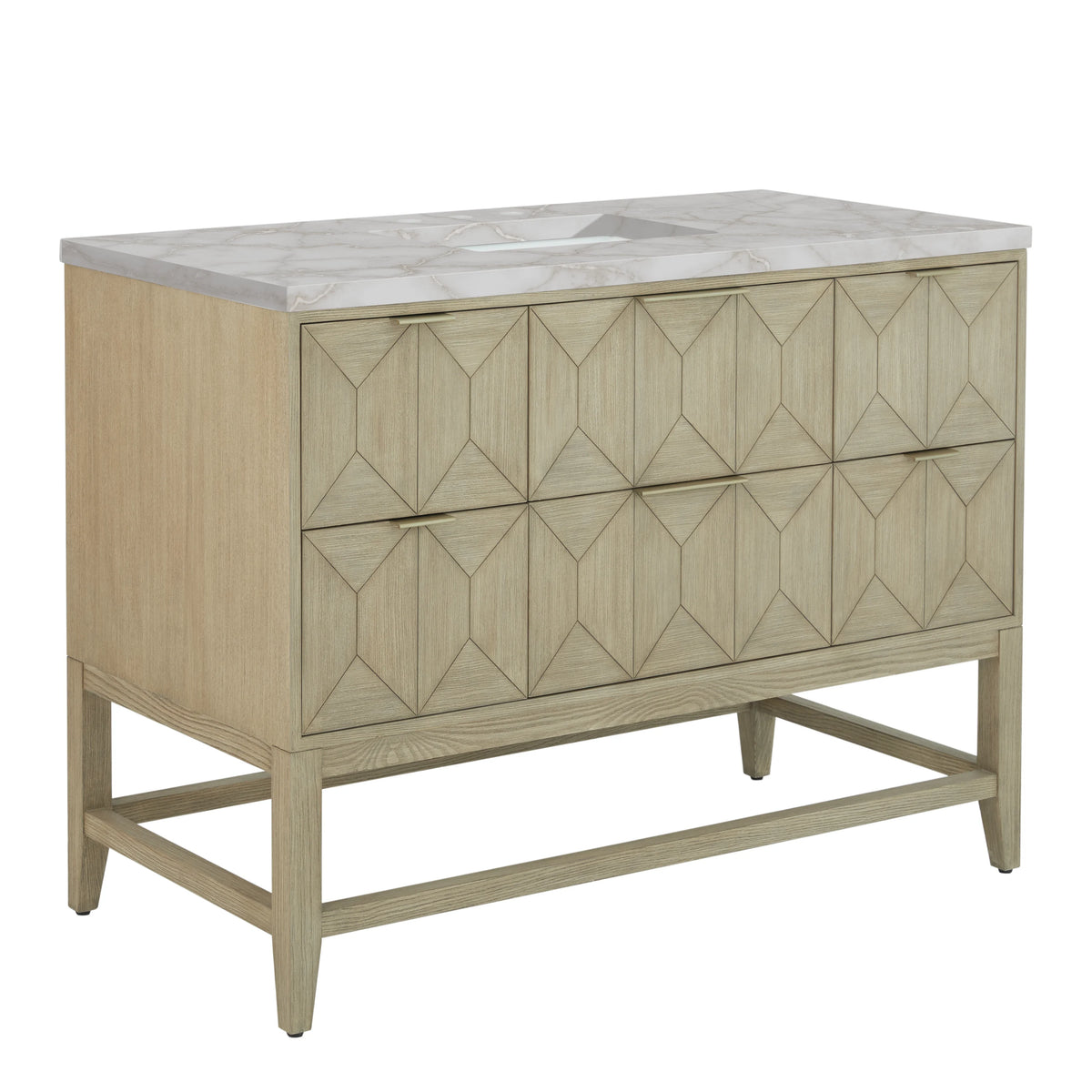 Emmeline 48" Single Vanity, Pebble Oak w/ 3 CM Victorian Silver Silestone Top, view 9