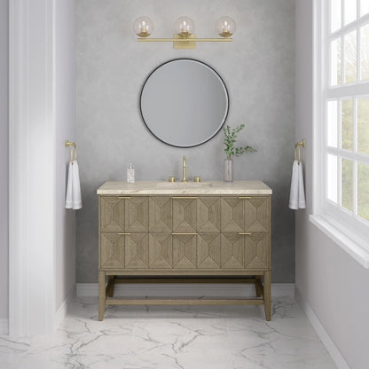Emmeline 48" Single Vanity, Pebble Oak, w/ 3 CM Tajnar Eclos Top w/FreePower Wireless Charger, view 5