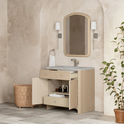 Gracyn 36" Single Vanity, Coastal Driftwood, w/ 3 CM Victorian Silver Quartz Top, view 5