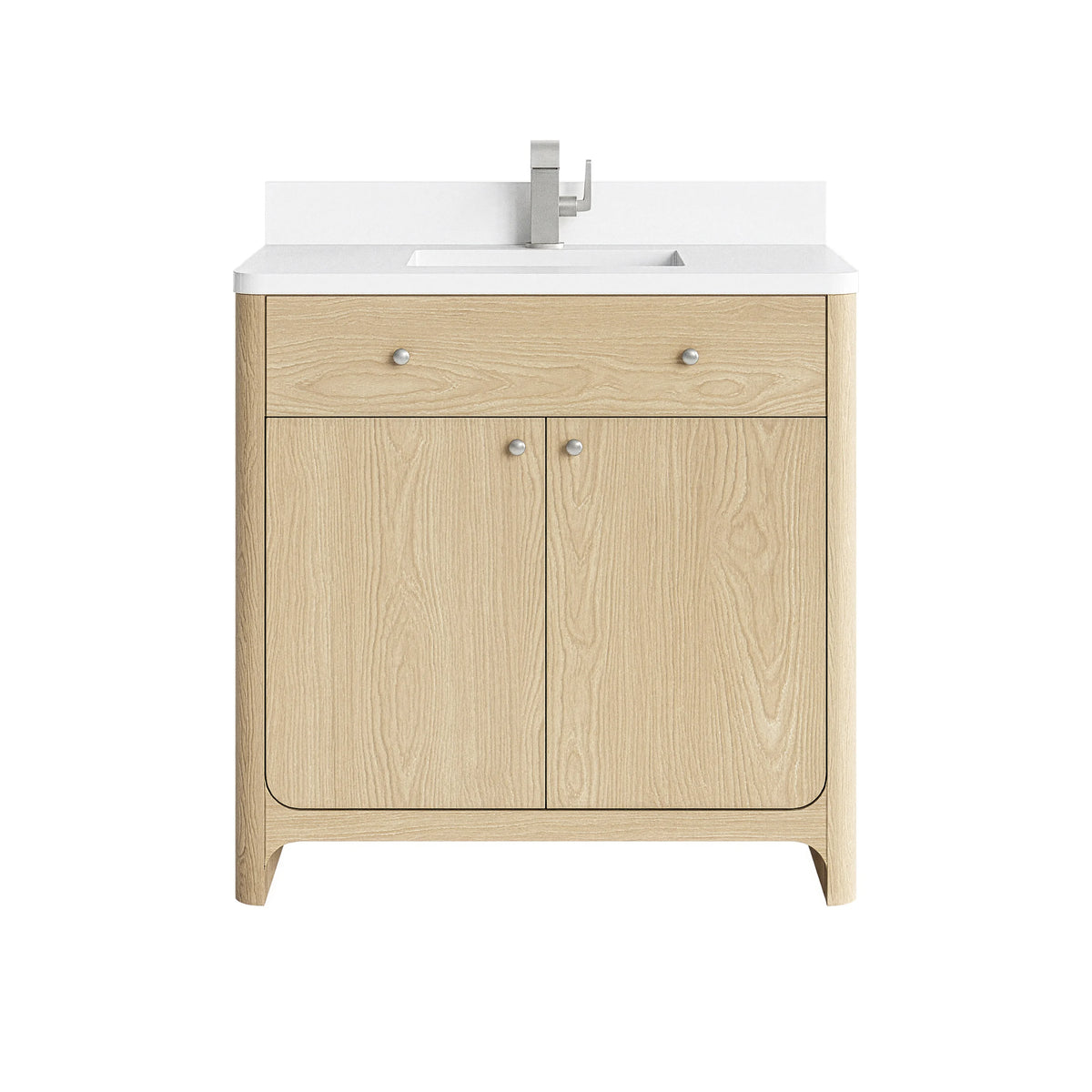 Gracyn 36" Single Vanity, Coastal Driftwood, w/ 3 CM White Zeus Quartz Top