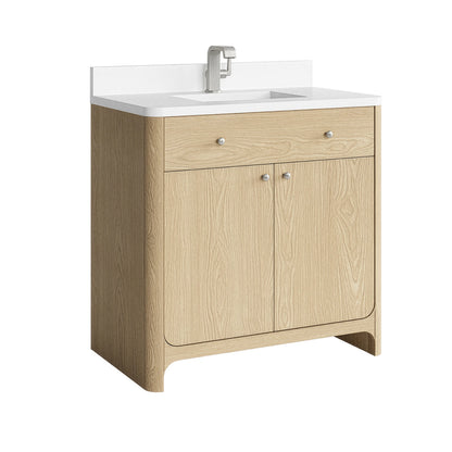 Gracyn 36" Single Vanity, Coastal Driftwood, w/ 3 CM White Zeus Quartz Top, view 10