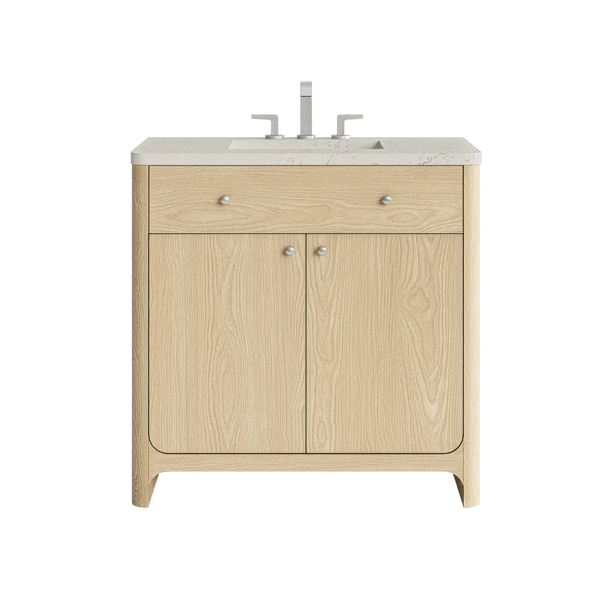 Gracyn 36" Single Vanity, Coastal Driftwood, w/ 3 CM Siberian Silestone Widespread Top