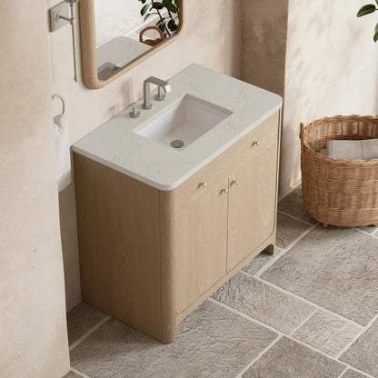 Gracyn 36" Single Vanity, Coastal Driftwood, w/ 3 CM Siberian Silestone Widespread Top, view 5