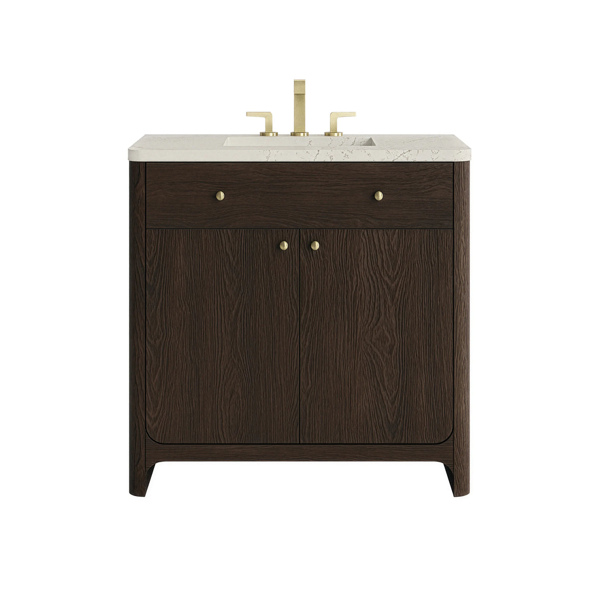 Gracyn 36" Single Vanity, Sable, w/ 3 CM Siberian Silestone Widespread Top