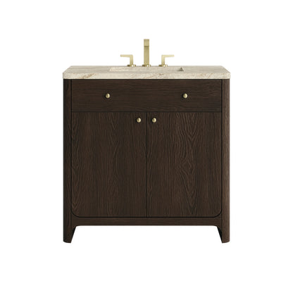 Gracyn 36" Single Vanity, Sable, w/ 3 CM Tajnar Eclos Widespread Top