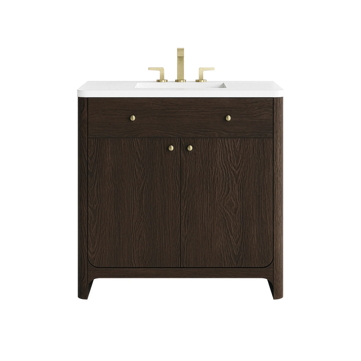 Gracyn 36" Single Vanity, Sable, w/ 3 CM White Zeus Quartz Widespread Top