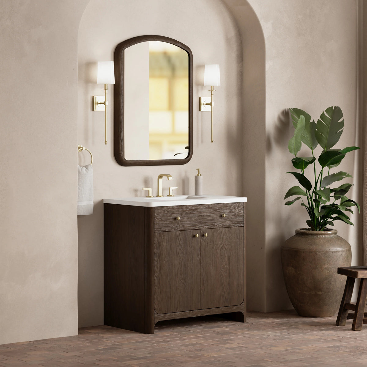 Gracyn 36" Single Vanity, Sable, w/ 3 CM White Zeus Quartz Widespread Top, view 3
