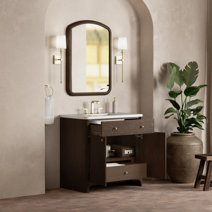 Gracyn 36" Single Vanity, Sable, w/ 3 CM White Zeus Quartz Widespread Top, view 4