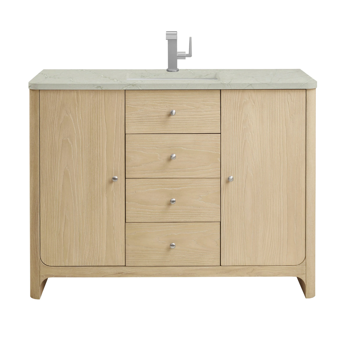 Gracyn 48" Single Vanity, Coastal Driftwood, w/ 3 CM Victorian Silver Quartz Top