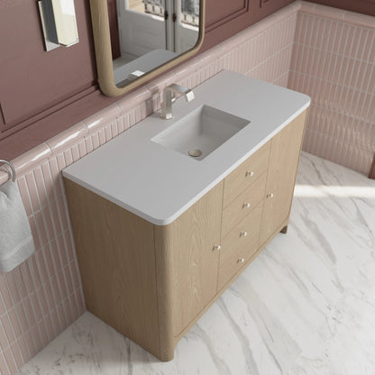 Gracyn 48" Single Vanity, Coastal Driftwood, w/ 3 CM White Zeus Quartz Top, view 7