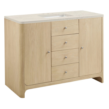 Gracyn 48" Single Vanity, Coastal Driftwood, w/ 3 CM Siberian Silestone Widespread Top, view 6