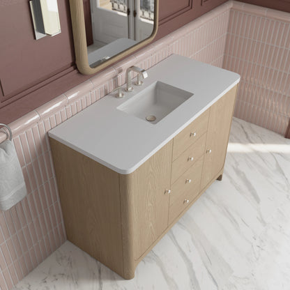 Gracyn 48" Single Vanity, Coastal Driftwood, w/ 3 CM White Zeus Quartz Widespread Top, view 6