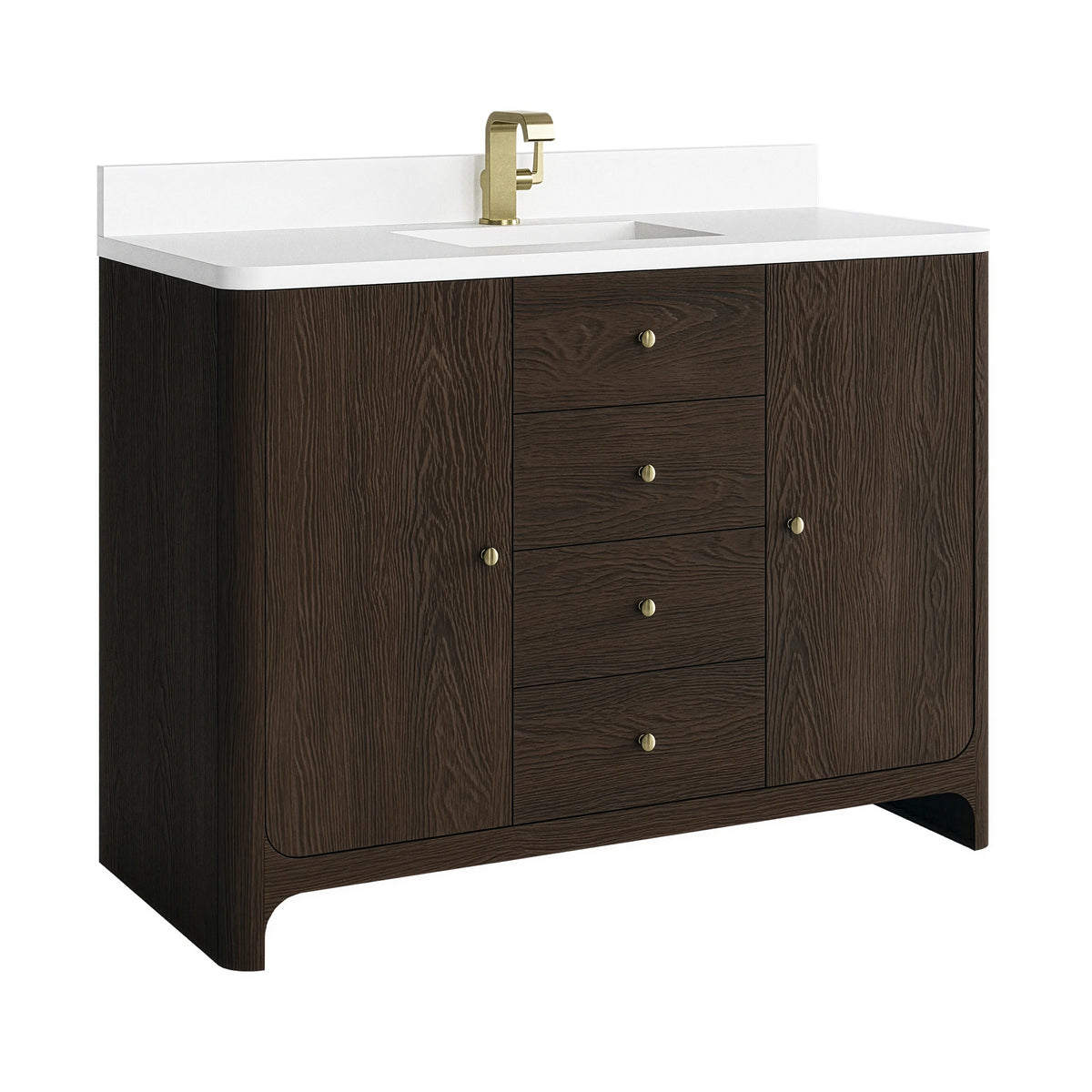 Gracyn 48" Single Vanity, Sable, w/ 3 CM White Zeus Quartz Top, view 11