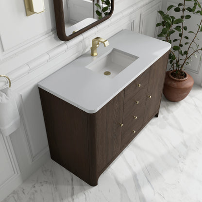Gracyn 48" Single Vanity, Sable, w/ 3 CM White Zeus Quartz Top, view 8