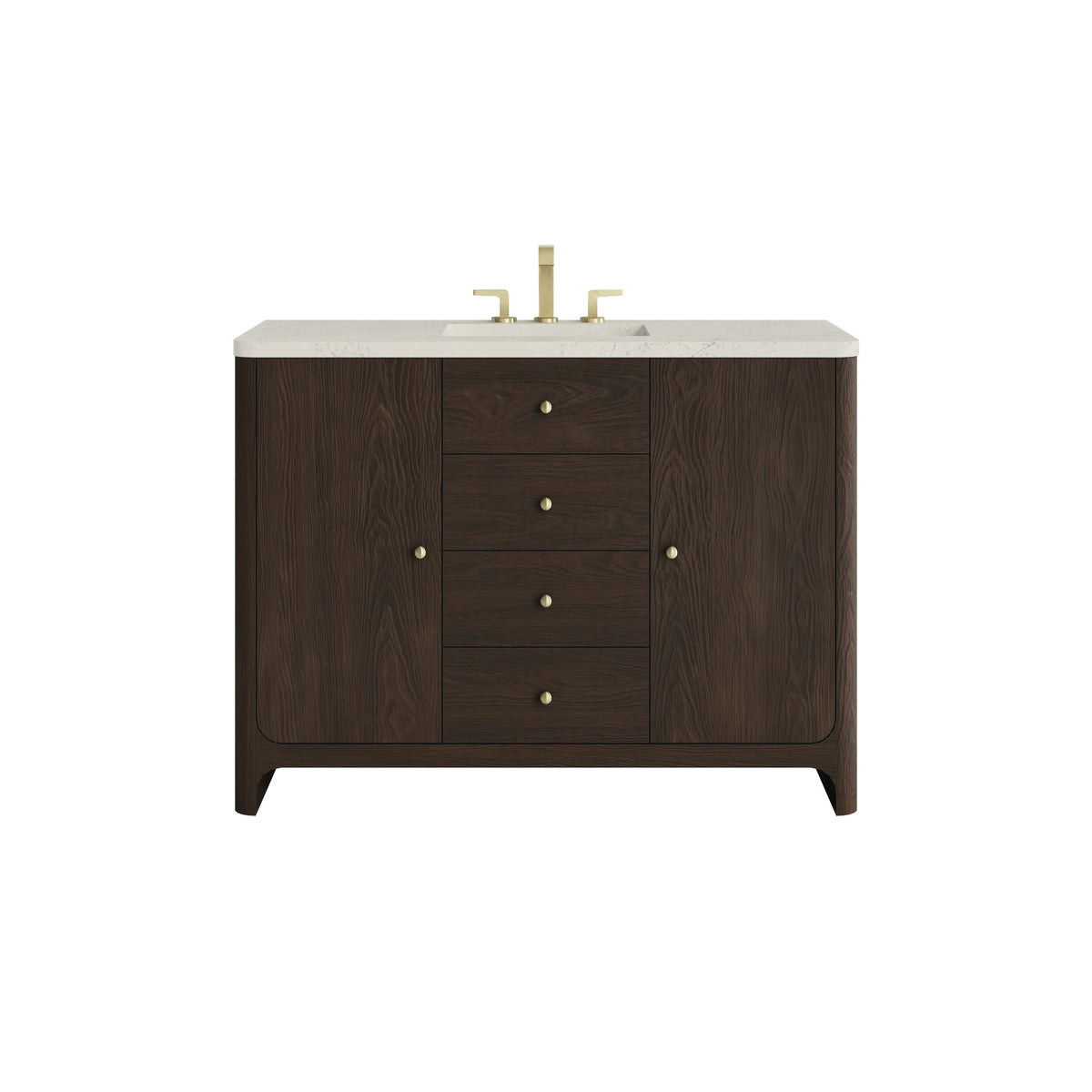 Gracyn 48" Single Vanity, Sable, w/ 3 CM Siberian Silestone Top w/FreePower Wireless Charger