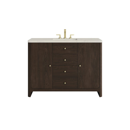 Gracyn 48" Single Vanity, Sable, w/ 3 CM Siberian Silestone Top w/FreePower Wireless Charger
