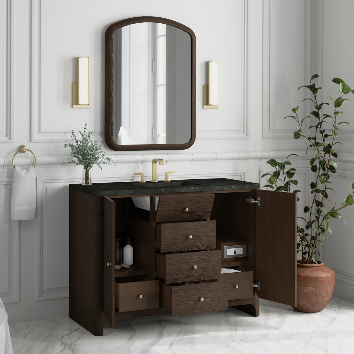 Gracyn 48" Single Vanity, Sable, w/ 3 CM Phantome Eclos Widespread Top, view 4