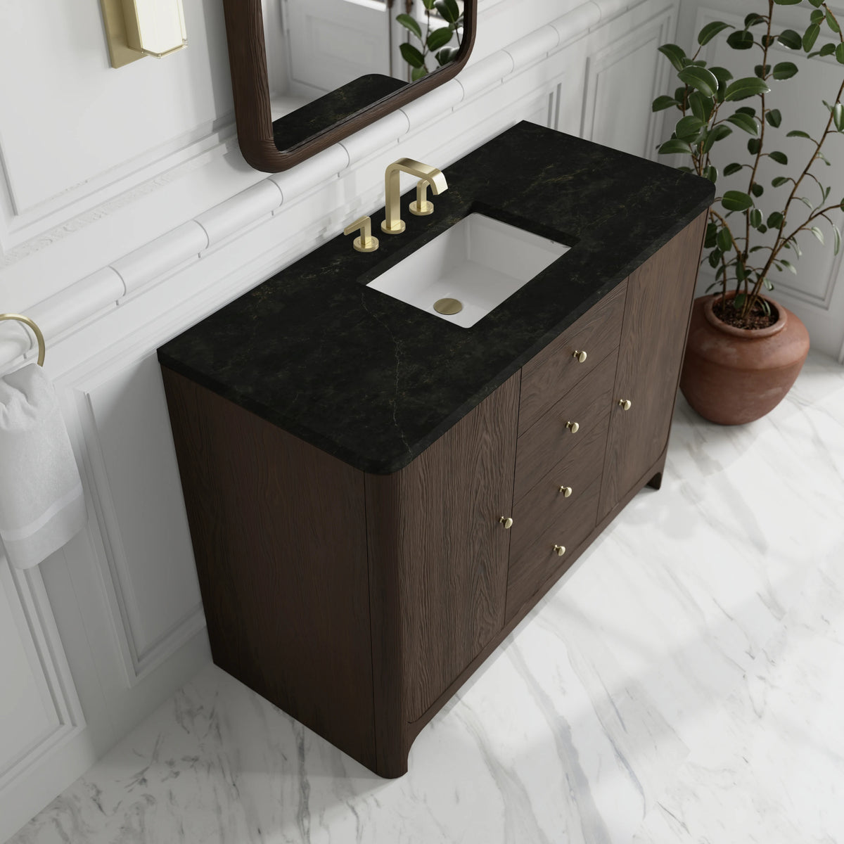 Gracyn 48" Single Vanity, Sable, w/ 3 CM Phantome Eclos Widespread Top, view 5