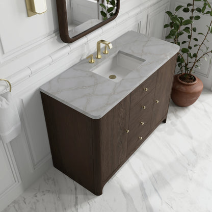 Gracyn 48" Single Vanity, Sable, w/ 3 CM Victorian Silver Quartz Widespread Top, view 6