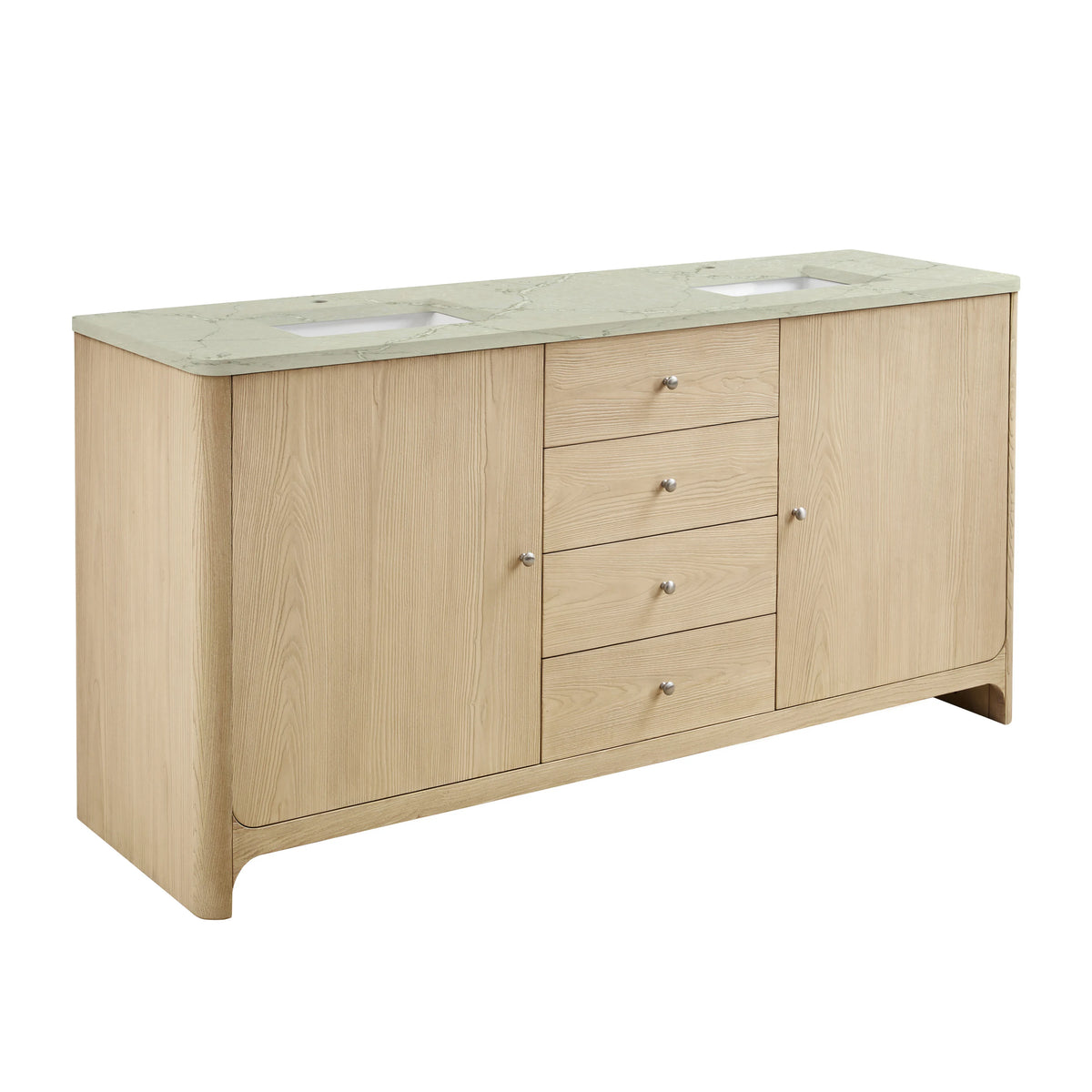 Gracyn 72" Double Vanity, Coastal Driftwood, w/ 3 CM Victorian Silver Quartz Top, view 10