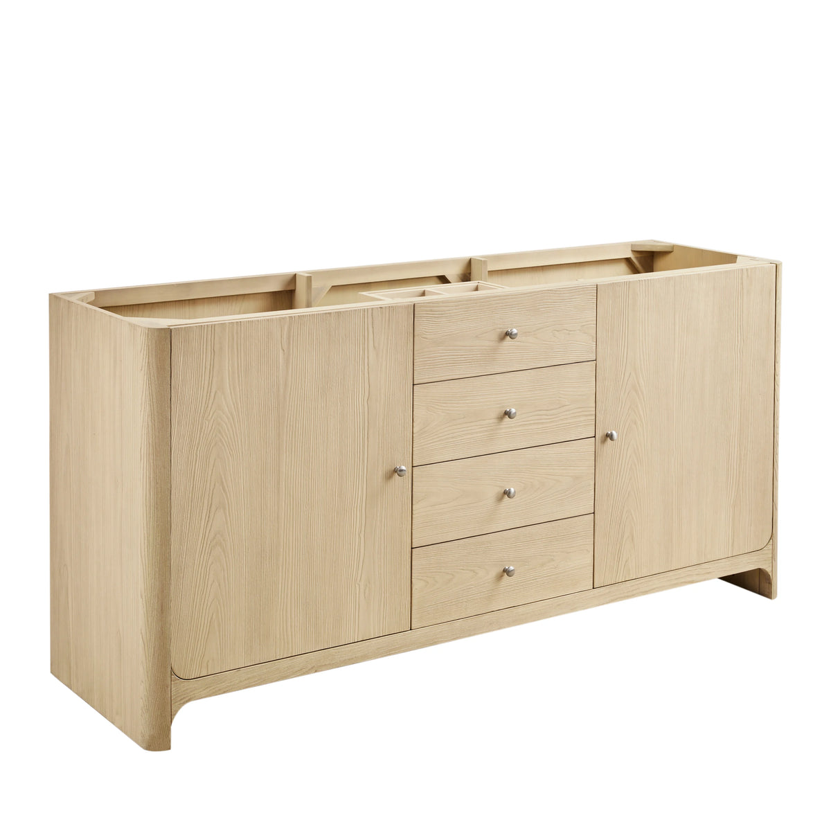 Gracyn 72" Double Vanity, Coastal Driftwood, w/ 3 CM Victorian Silver Quartz Top, view 2