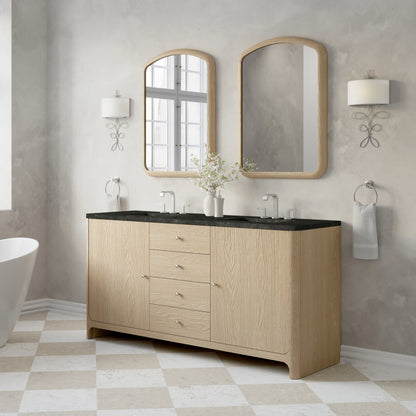 Gracyn 72" Double Vanity, Coastal Driftwood, w/ 3 CM Phantome Eclos Widespread Top, view 3