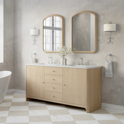 Gracyn 72" Double Vanity, Coastal Driftwood, w/ 3 CM White Zeus Quartz Widespread Top, view 3