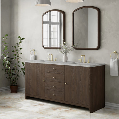 Gracyn 72" Double Vanity, Sable, w/ 3 CM Victorian Silver Quartz Widespread Top, view 3