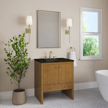 Hudson 30" Single Vanity, Honey Oak w/ 3 CM Phantome Eclos Top, view 4