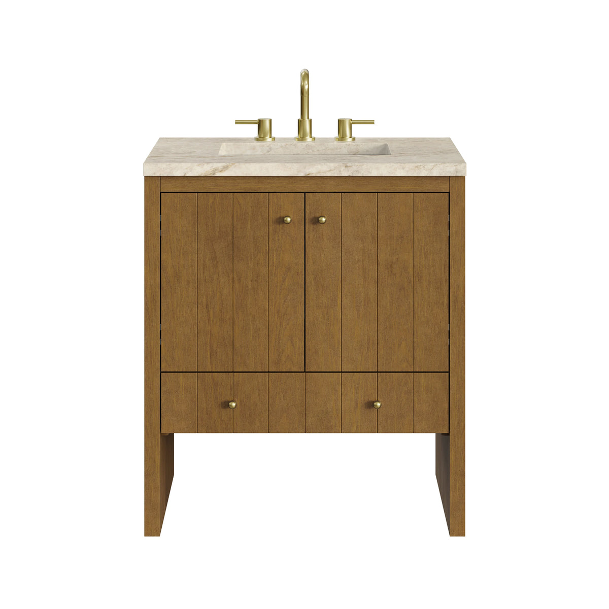 Hudson 30" Single Vanity, Honey Oak w/ 3 CM Tajnar Eclos Top