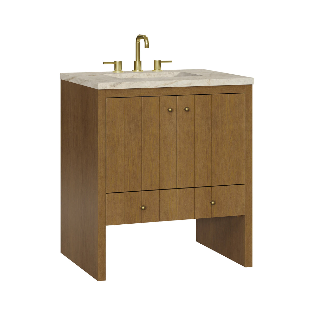 Hudson 30" Single Vanity, Honey Oak w/ 3 CM Tajnar Eclos Top, view 11