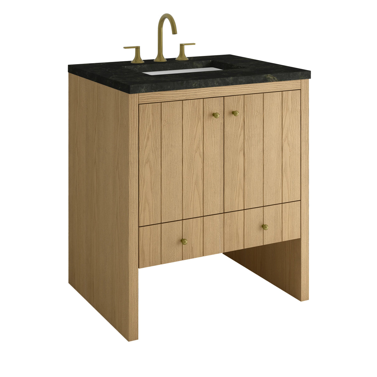 Hudson 30" Single Vanity, Light Natural Oak w/ 3 CM Phantome Eclos Top, view 11