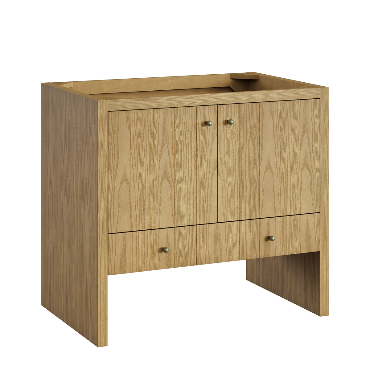 Hudson 36" Single Vanity, Light Natural Oak, w/ 3 CM Siberian Silestone Top, view 2