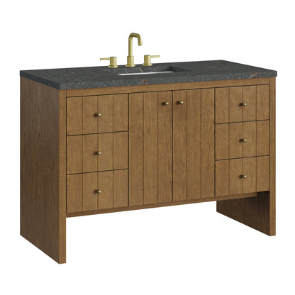 Hudson 48" Single Vanity, Honey Oak w/ 3 CM Parisien Bleu Silestone Top w/FreePower Wireless Charger, view 12