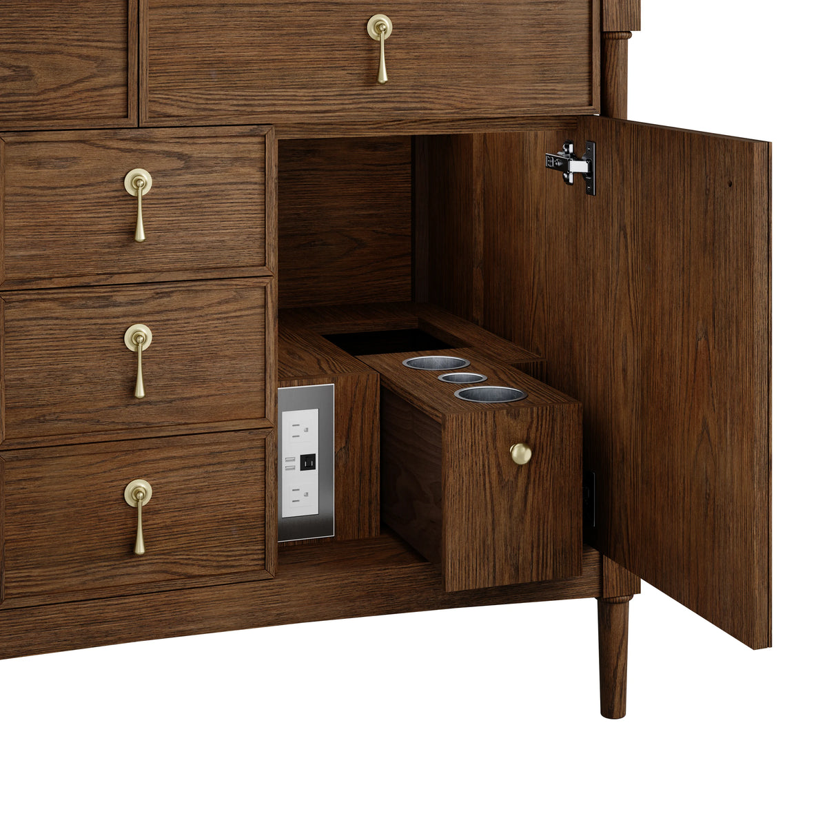 Kinnsden 48" Single Vanity, Sable Oak w/ 3 CM Carrara Marble Top, view 13
