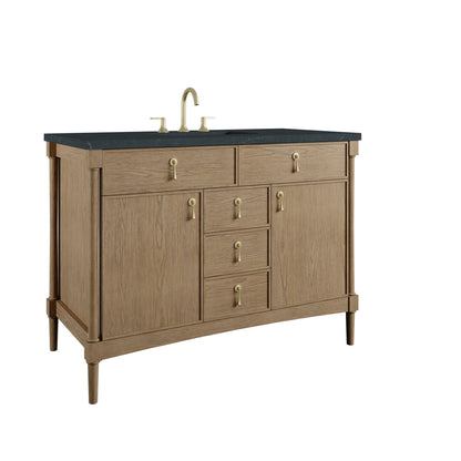 Kinnsden 48" Single Vanity, Weathered Oak w/ 3 CM Charcoal Soapstone Silestone Top, view 10