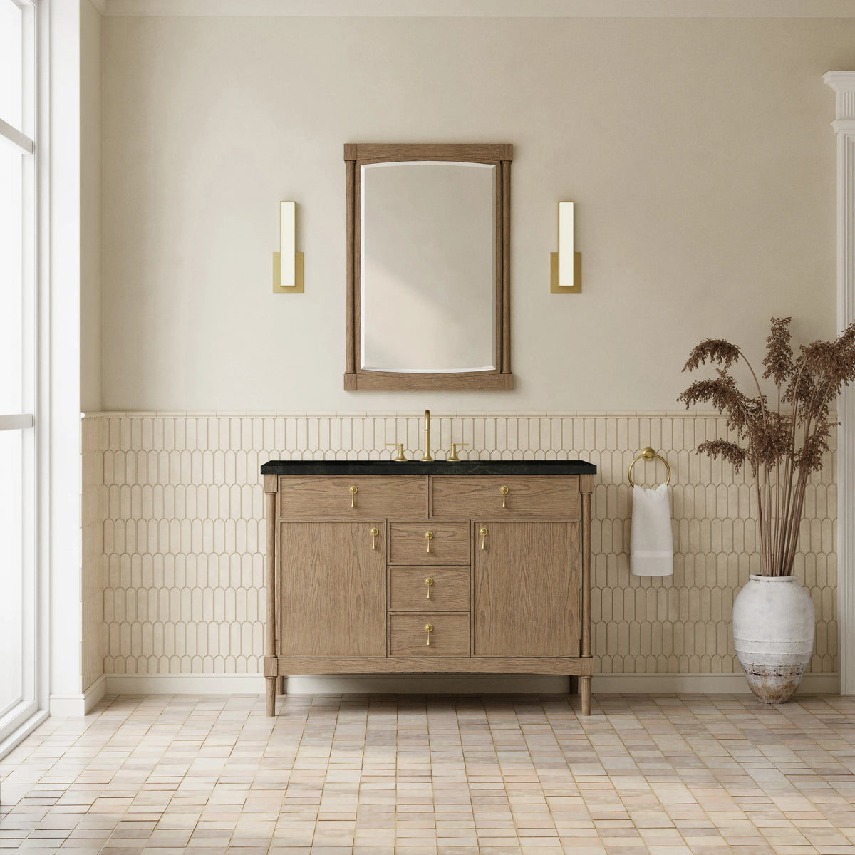 Kinnsden 48" Single Vanity, Weathered Oak w/ 3 CM Phantome Eclos Top, view 3