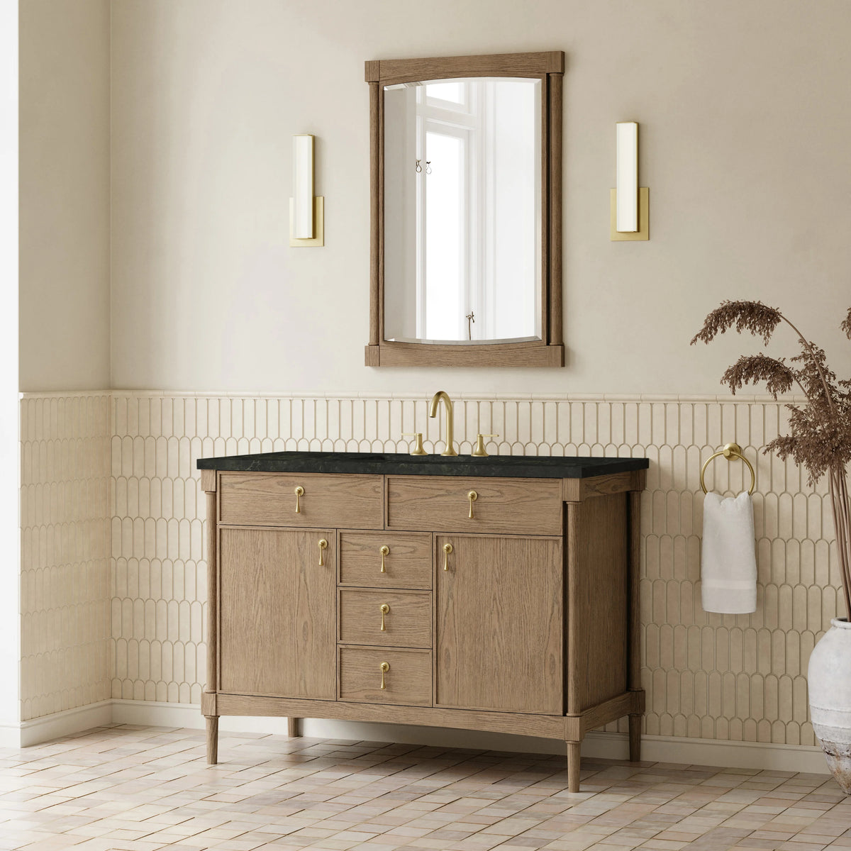 Kinnsden 48" Single Vanity, Weathered Oak w/ 3 CM Phantome Eclos Top, view 4