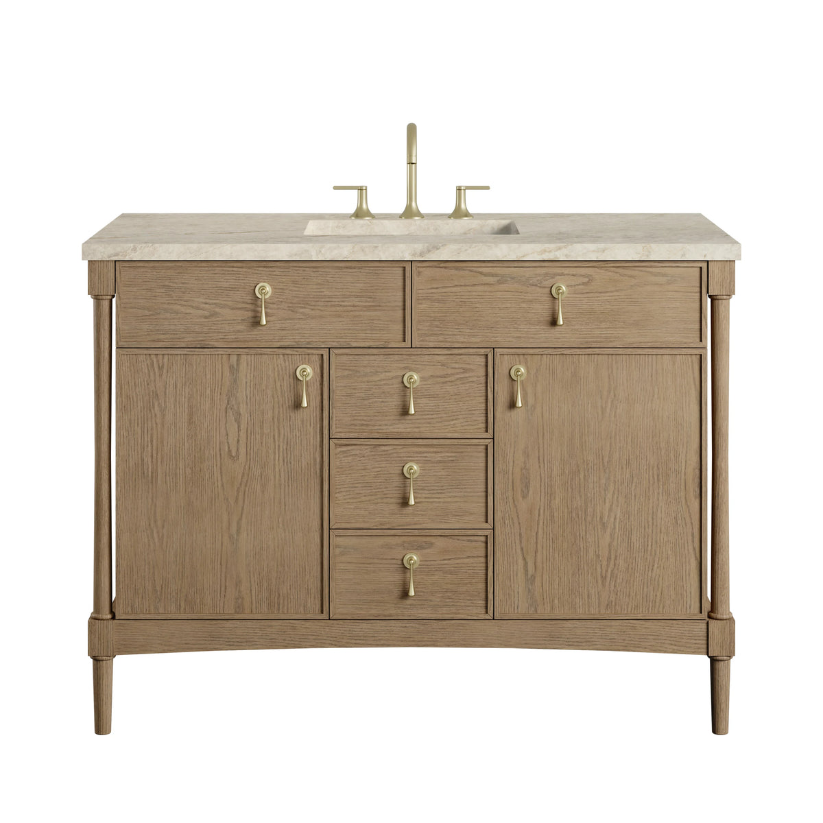 Kinnsden 48" Single Vanity, Weathered Oak w/ 3 CM Tajnar Eclos Top