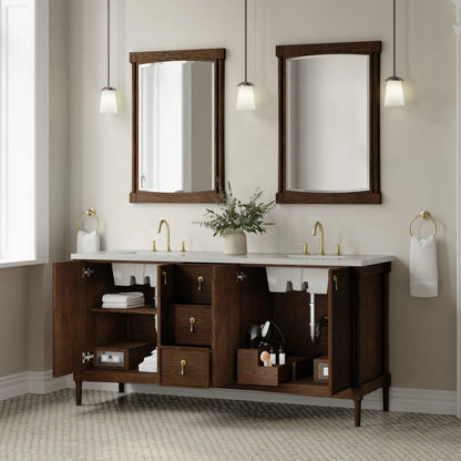 Kinnsden 72" Double Vanity, Sable Oak w/ 3 CM Lime Delight Silestone Top, view 5