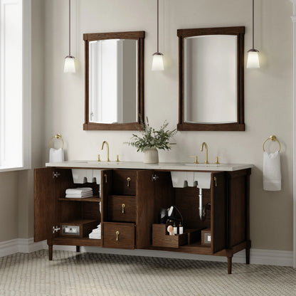 Kinnsden 72" Double Vanity, Sable Oak w/ 3 CM Siberian Silestone Top w/FreePower Wireless Charger, view 7