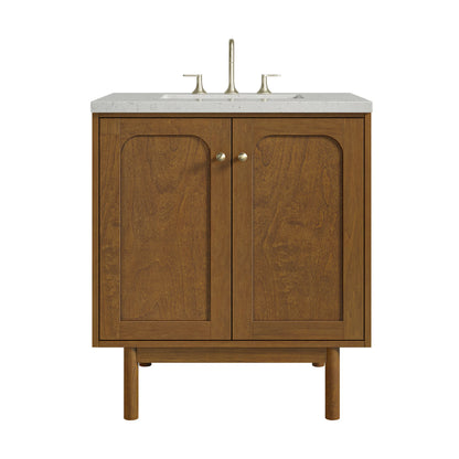 Laurent 30" Single Vanity, Honey Oak w/ 3 CM Lime Delight Silestone Top