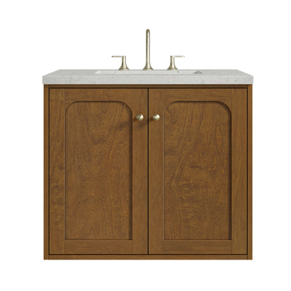 Laurent 30" Single Vanity, Honey Oak w/ 3 CM Lime Delight Silestone Top, view 2