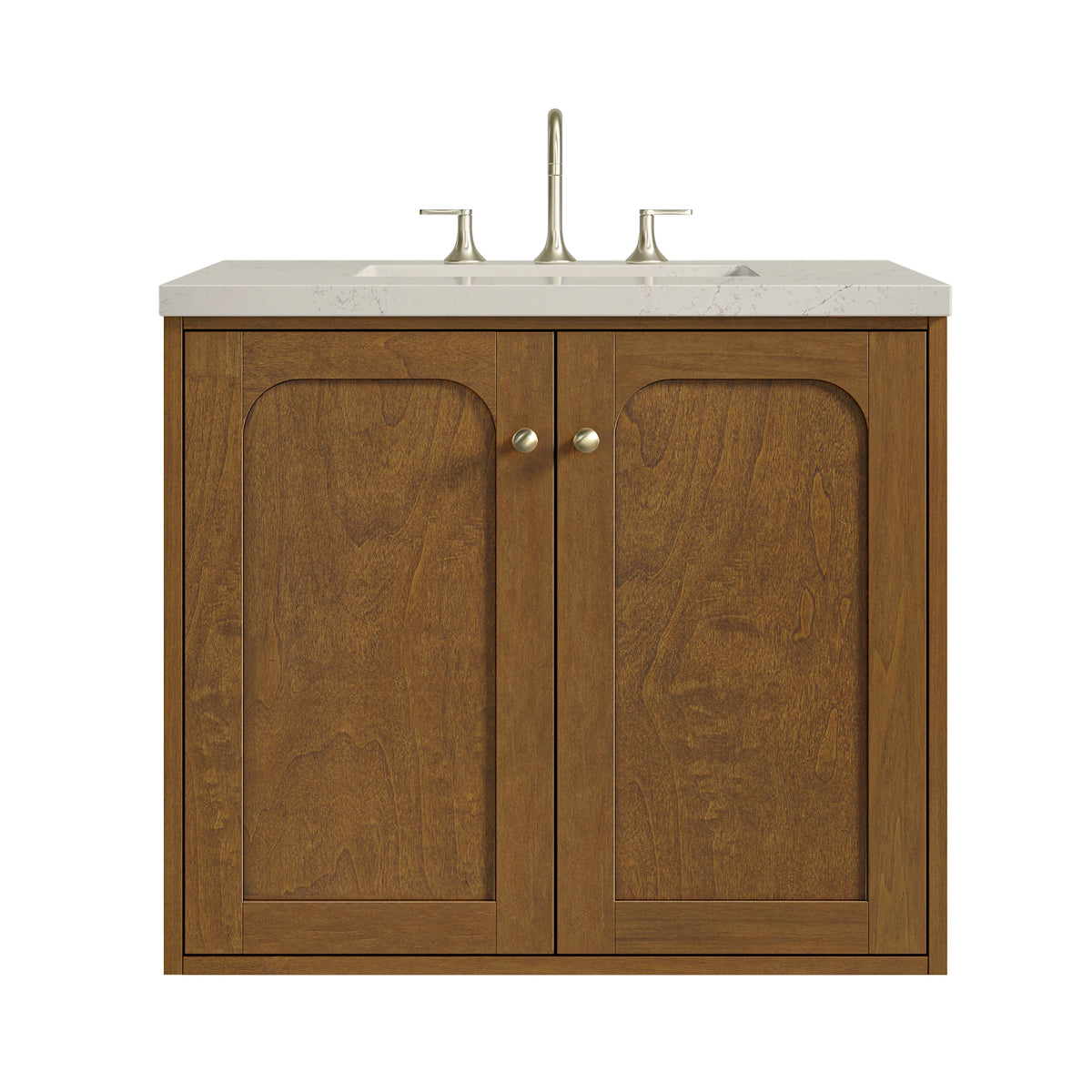 Laurent 30" Single Vanity, Honey Oak w/ 3 CM Siberian Silestone Top, view 2