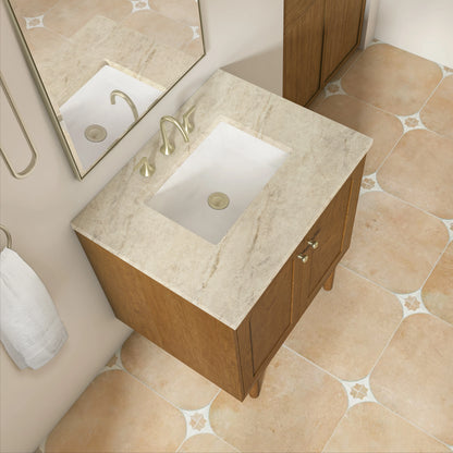 Laurent 30" Single Vanity, Honey Oak w/ 3 CM Tajnar Eclos Top, view 11