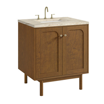Laurent 30" Single Vanity, Honey Oak w/ 3 CM Tajnar Eclos Top, view 16