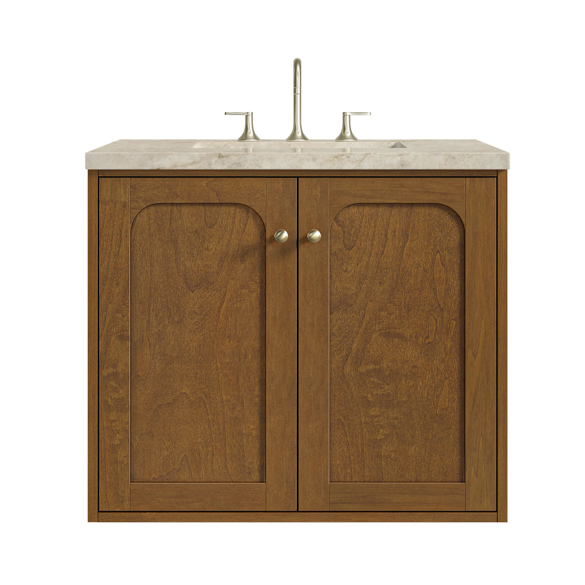 Laurent 30" Single Vanity, Honey Oak w/ 3 CM Tajnar Eclos Top, view 2