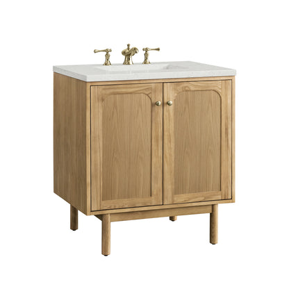 Laurent 30" Single Vanity, Light Natural Oak w/ 3 CM Lime Delight Top, view 18